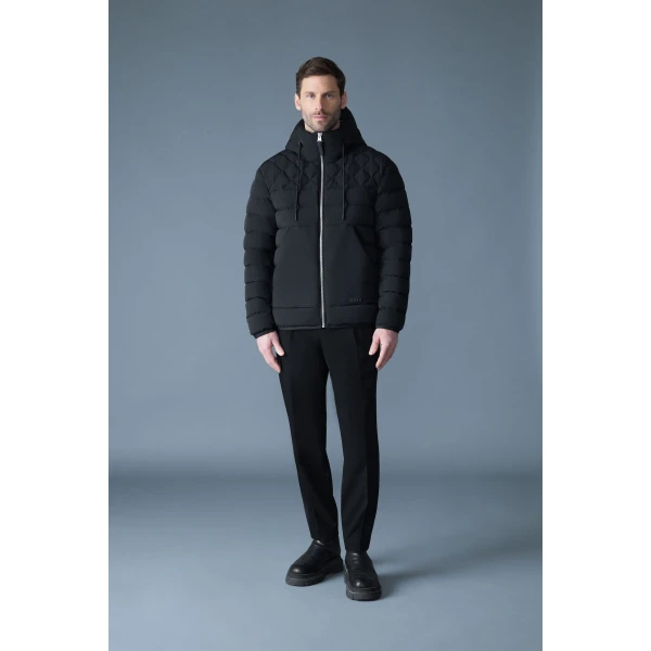 Mackage Bergen Quilted Down Hooded Jacket in Black