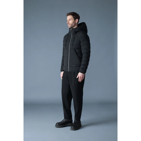 Mackage Bergen Quilted Down Hooded Jacket in Black