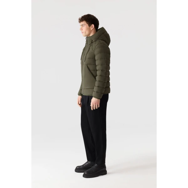 Mackage Bergen Quilted Down Hooded Jacket in Light Military