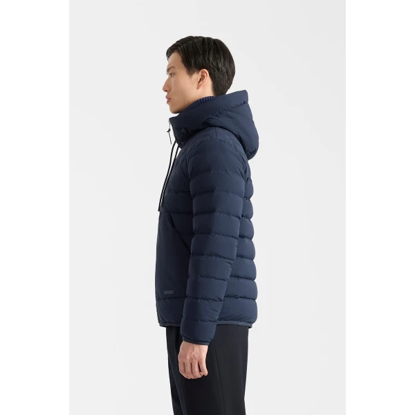 Mackage Bergen Quilted Down Hooded Jacket in Marine Blue
