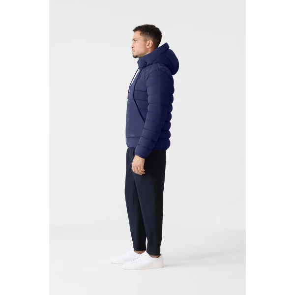 Mackage Bergen Quilted Down Hooded Jacket in Mineral Blue
