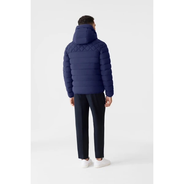 Mackage Bergen Quilted Down Hooded Jacket in Mineral Blue