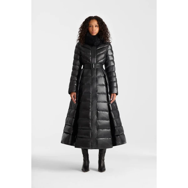 Mackage Beverly Medium Down Coat in Black, view 3 | Coats | Coveti