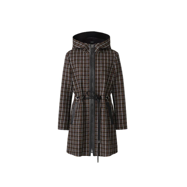 mackage blithe-stp wool and leather belt coat