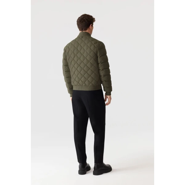 Mackage Bodhi Down Quilted Blouson-Style Jacket in Light Military, view 4 | Men Jackets | Coveti