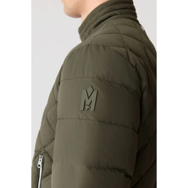 Mackage Bodhi Down Quilted Blouson-Style Jacket in Light Military, view 6 | Men Jackets | Coveti