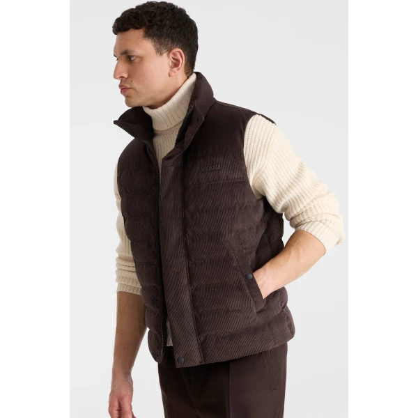 Mackage Brody-CDY Down Quilted Vest in Coffee