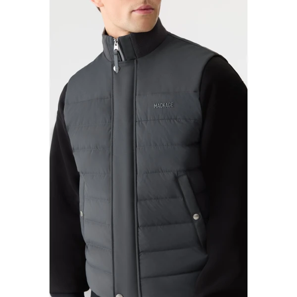 Mackage Brody Down-Filled Quilted Vest in Carbon