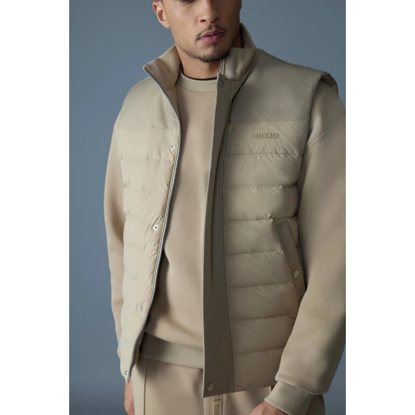 Mackage Brody Down-Filled Quilted Vest in Light Camel