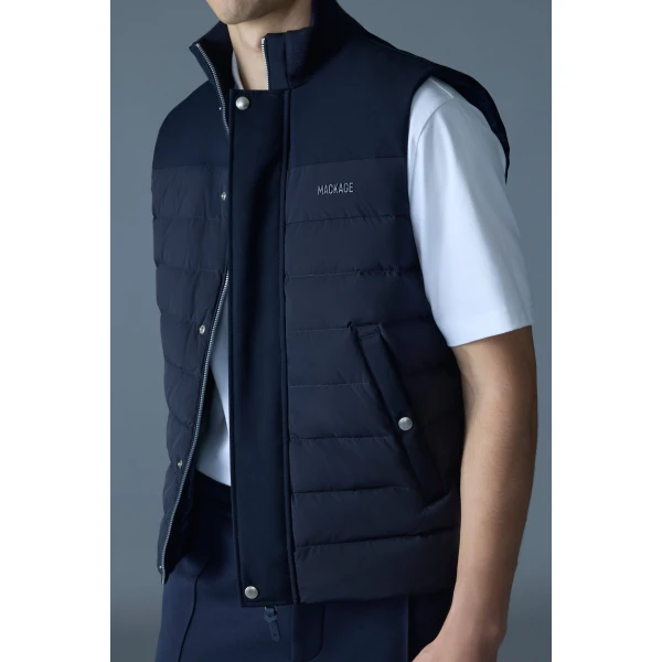 Mackage Brody Down-Filled Quilted Vest in Navy