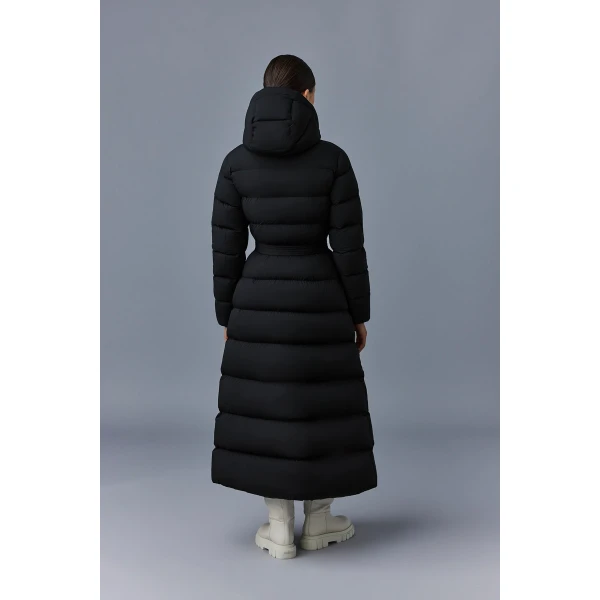 calina-city stretch down maxi coat black