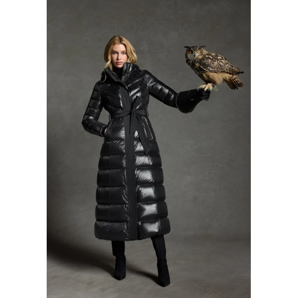 Mackage Calina Lustrous Down Maxi Coat in Black