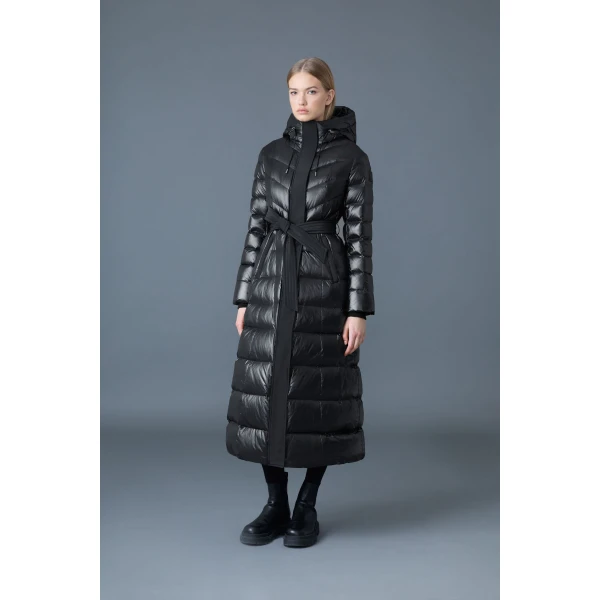 Mackage Calina Lustrous Down Maxi Coat in Black