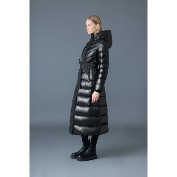 Mackage Calina Lustrous Down Maxi Coat in Black