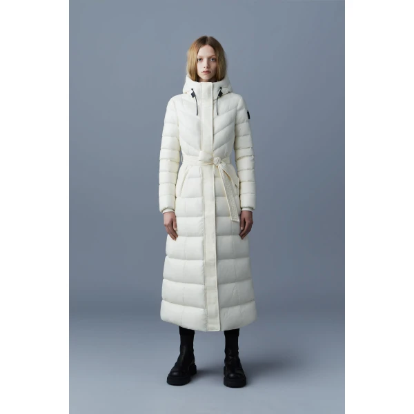 Mackage Calina Lustrous Down Maxi Coat in Cream