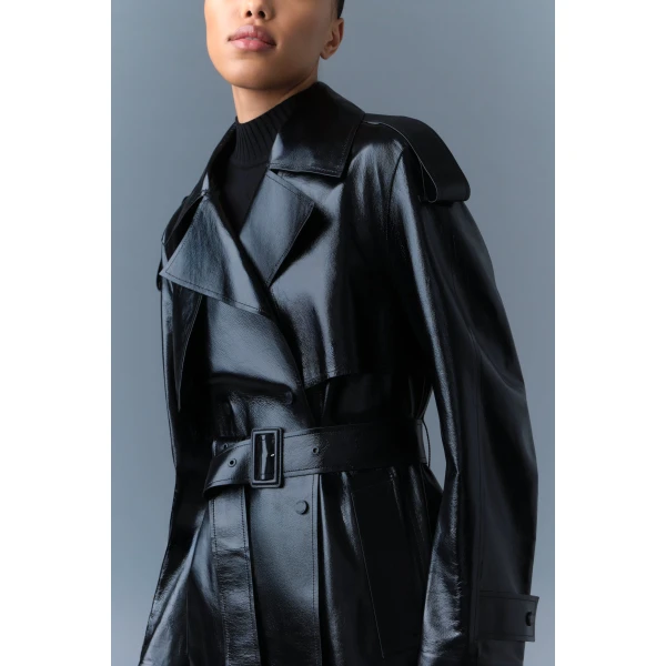 Mackage Carmela Leather Trench in Black