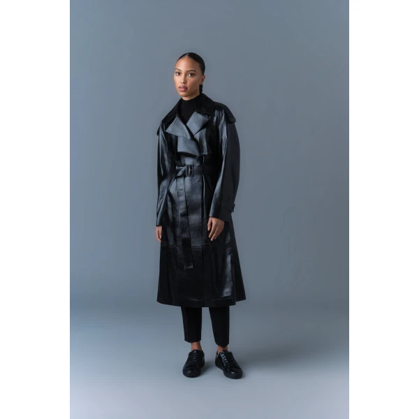 Mackage Carmela Leather Trench in Black