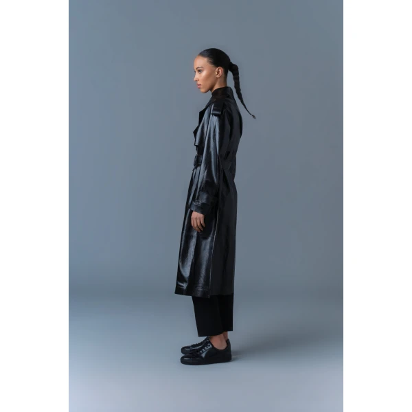 Mackage Carmela Leather Trench in Black