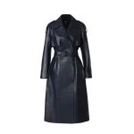 Mackage Carmela Leather Trench in Marine Blue