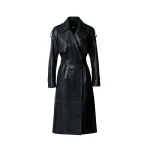 Mackage Carmela-SNK Snake Pattern Leather Trench in Black mackage carmela-snk snake pattern leather trench