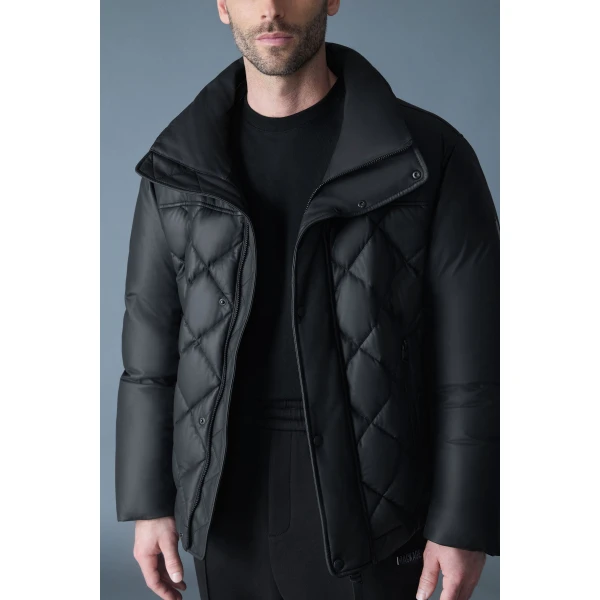 Mackage Cash Diamond-Quilted Leather Jacket in Black