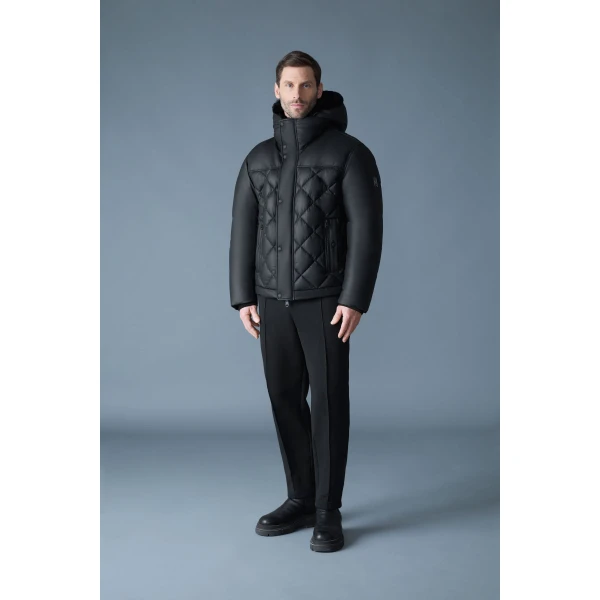 Mackage Cash Diamond-Quilted Leather Jacket in Black