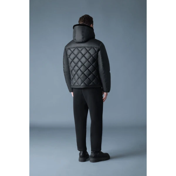 Mackage Cash Diamond-Quilted Leather Jacket in Black