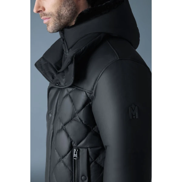 Mackage Cash Diamond-Quilted Leather Jacket in Black