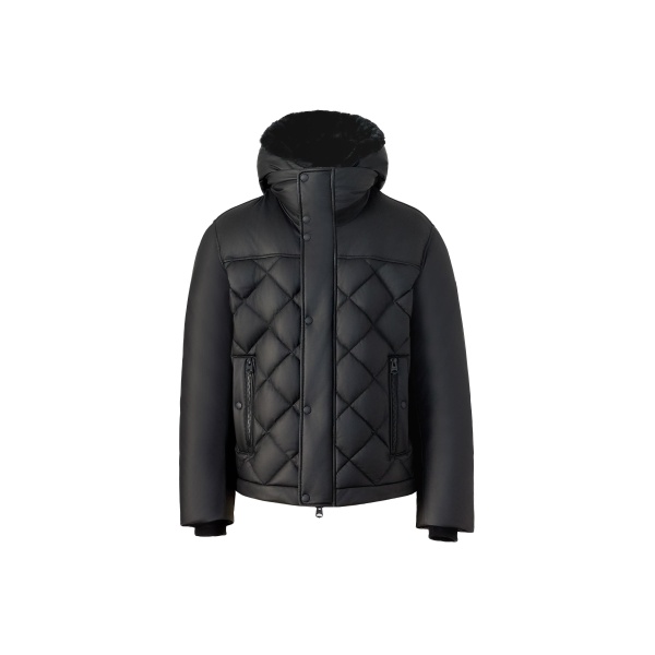 Mackage Cash Diamond-Quilted Leather Jacket in Black
