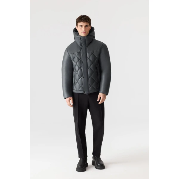 Mackage Cash Diamond-Quilted Leather Jacket in Carbon