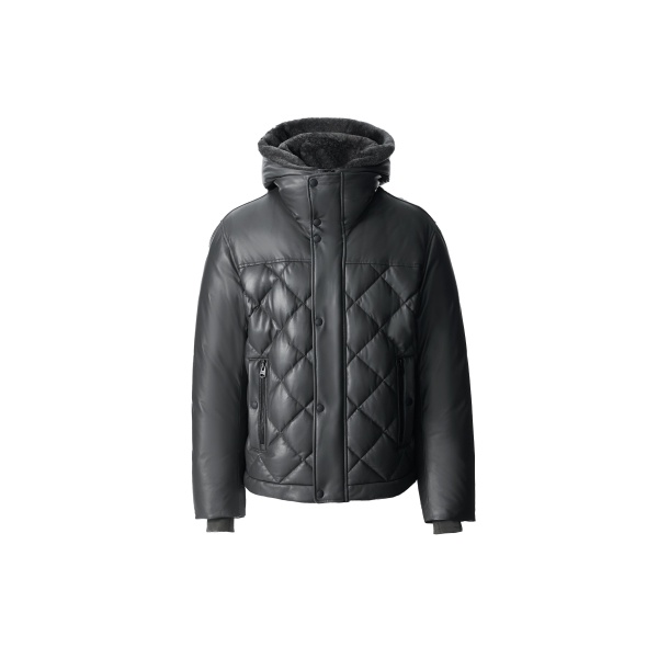 Mackage Cash Diamond-Quilted Leather Jacket in Carbon