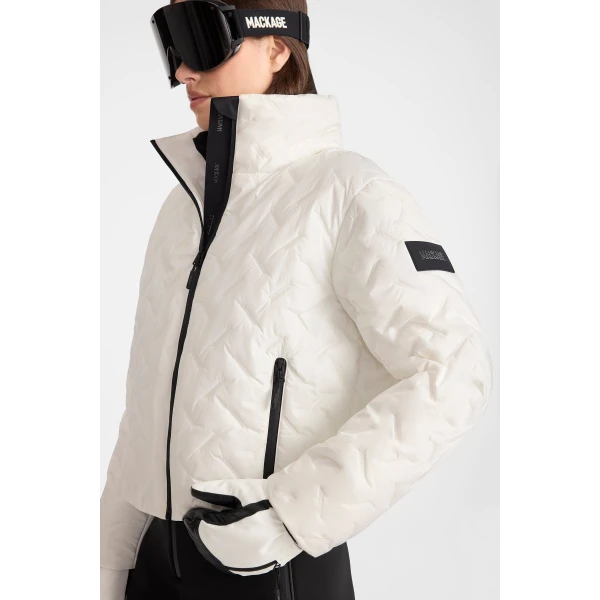 Mackage Cataline-WMK Ski Jacket in Off White, view 2 | Ski jacket | Coveti