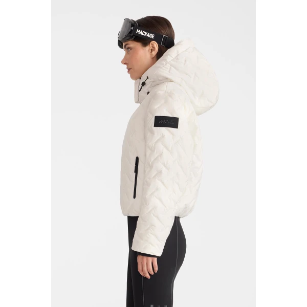 Mackage Cataline-WMK Ski Jacket in Off White, view 5 | Ski jacket | Coveti