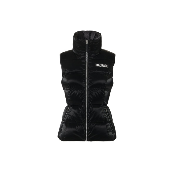 Mackage Chaya-GLO High-Gloss Shell Down Vest in Black