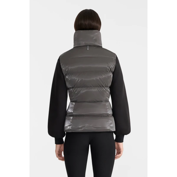Mackage Chaya-GLO High-Gloss Shell Down Vest in Carbon