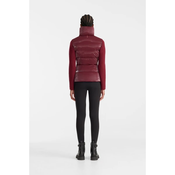 Mackage Chaya-GLO High-Gloss Shell Down Vest in Garnet
