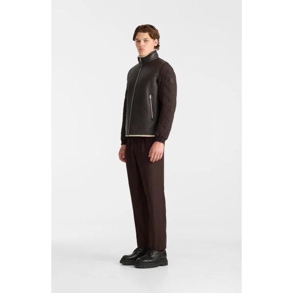 Mackage Clay Mixed Media Jacket in Coffee-Natural