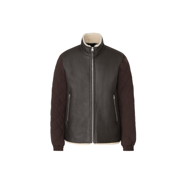 Mackage Clay Mixed Media Jacket in Coffee-Natural