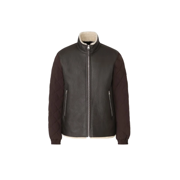 Mackage Clay Mixed Media Jacket in Coffee-Natural