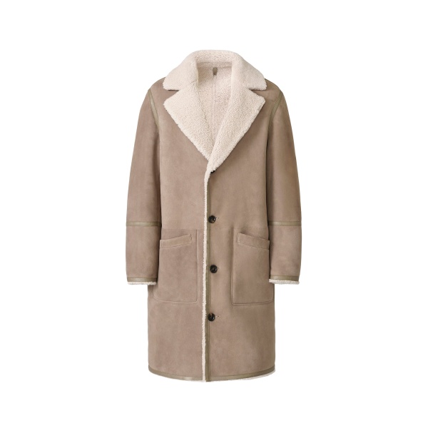 Mackage Clyde Reversible Shearling Coat in Truffle-Taupe
