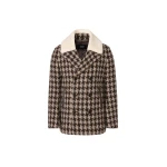 Mackage Cole-BHT Houndstooth Patterned Wool Peacoat in Coffee Mackage Cole-BHT Houndstooth Patterned Wool Peacoat in Coffee