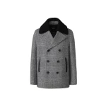 Mackage Cole-PL Double-Breasted Wool Peacoat in Black-Cream