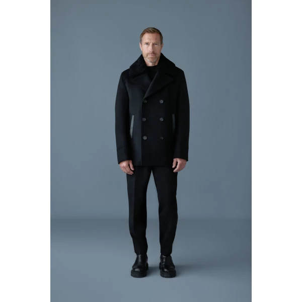 Mackage Cole Wool Double-Breasted Jacket in Black
