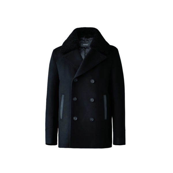 Mackage Cole Wool Double-Breasted Jacket in Black