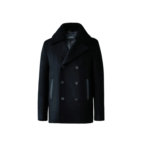 Mackage Cole Wool Double-Breasted Jacket in Black