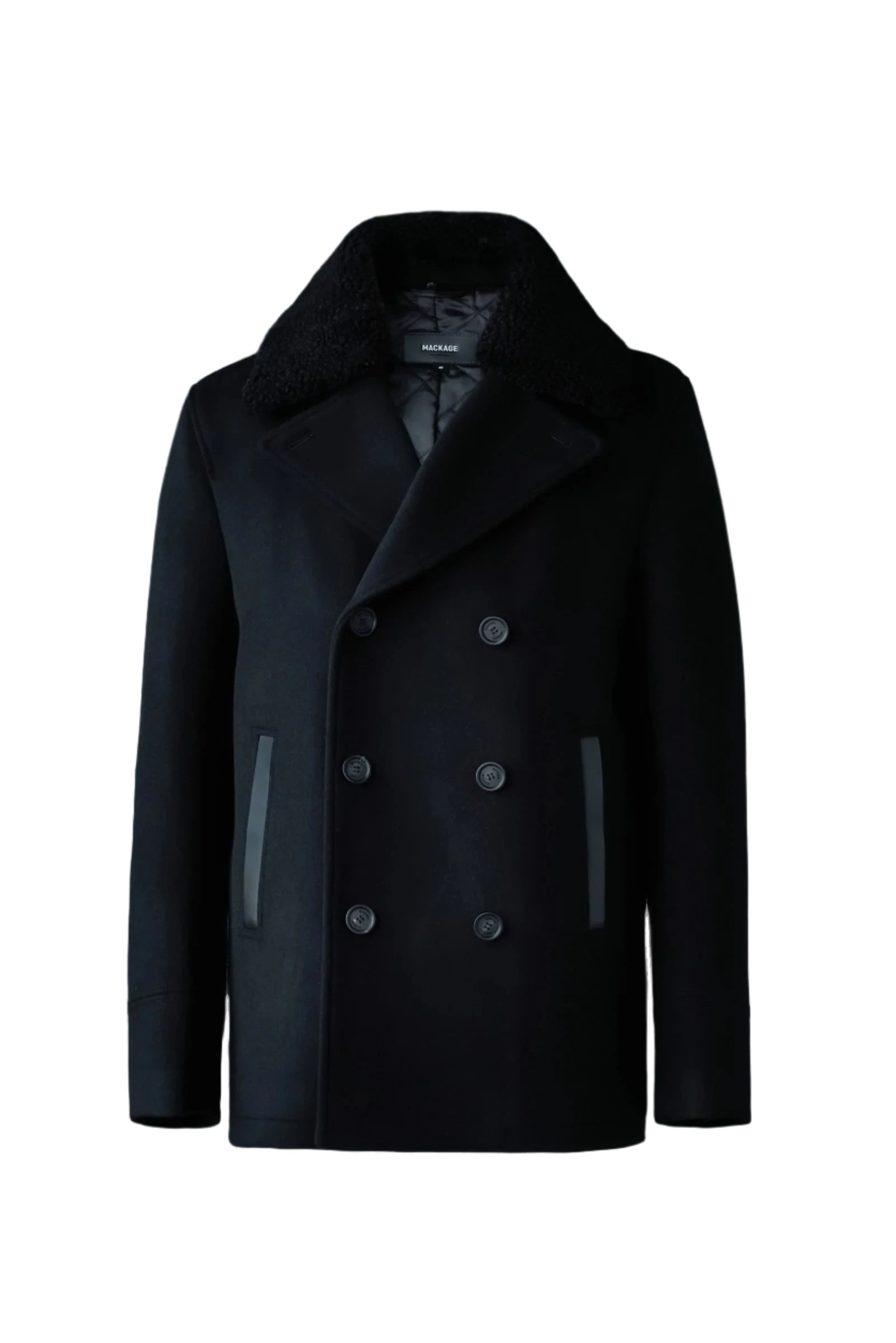Mackage Cole Wool Double-Breasted Jacket in Black Mackage Cole Wool Double-Breasted Jacket in Black
