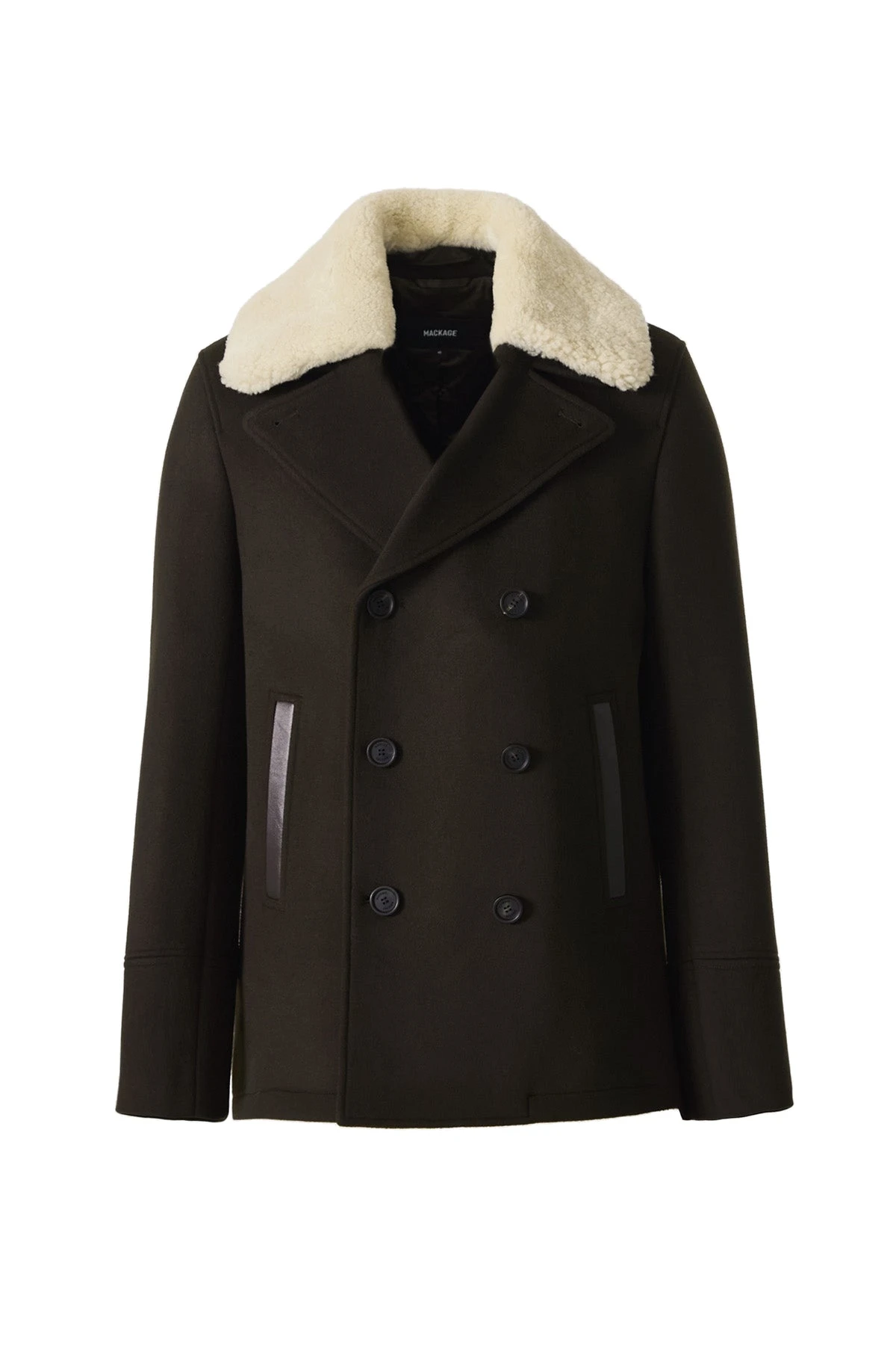 Mackage Cole Wool Double-Breasted Jacket in Coffee Mackage Cole Wool Double-Breasted Jacket in Coffee