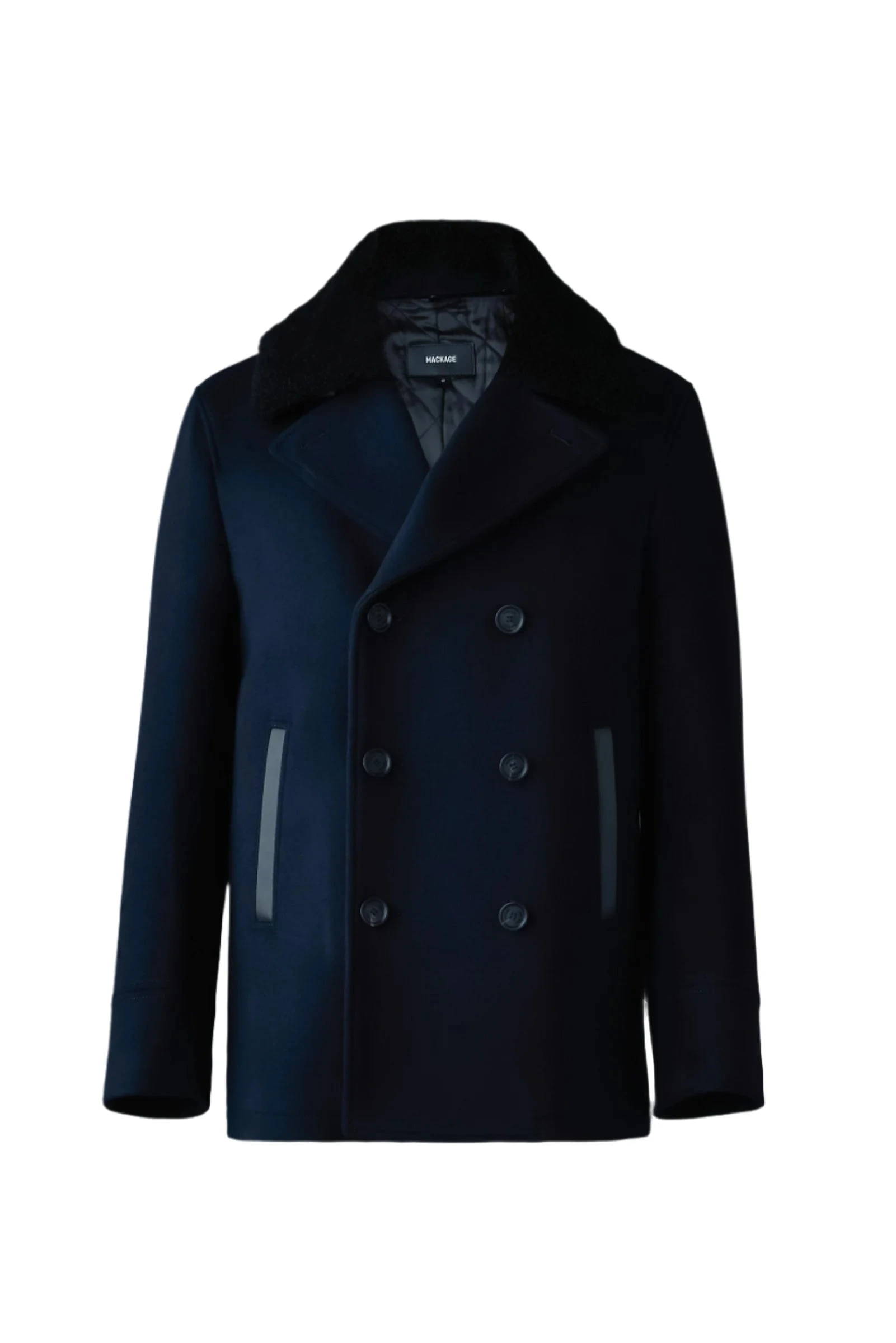 Mackage Cole Wool Double-Breasted Jacket in Navy Mackage Cole Wool Double-Breasted Jacket in Navy