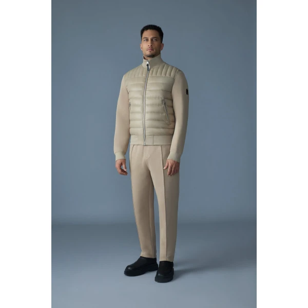 Mackage Collin-R Down Mixed Media Bomber Jacket in Light Camel