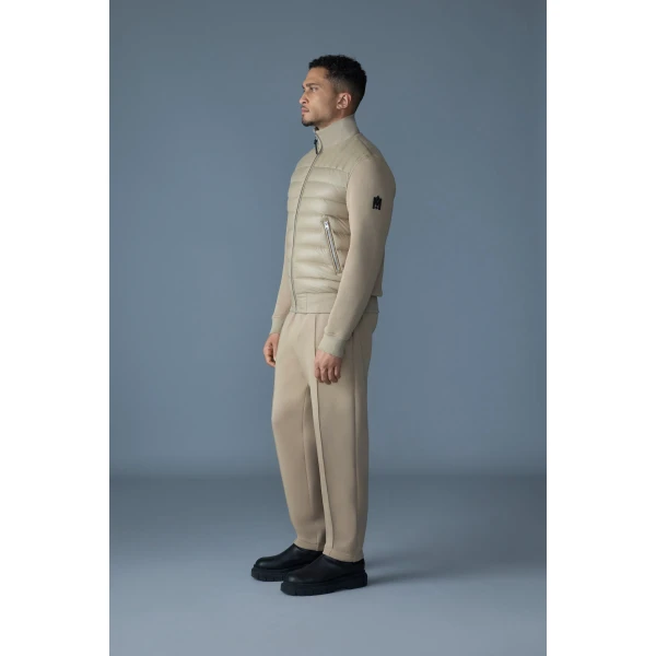 Mackage Collin-R Down Mixed Media Bomber Jacket in Light Camel